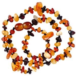 Baltic Amber Chip Nugget Choker Necklace Honey Cognac Cherry Choker 925 Vintage